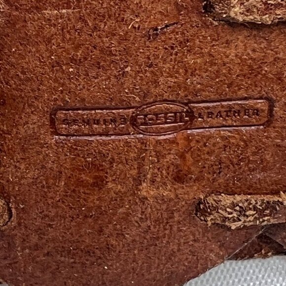 Fossil Tan Laced Rings Leather Belt With Braided Design Medium - Picture 5 of 10